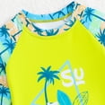 thumbnail image 6 of lnmuld Boys Swimsuit 2 Piece Long Sleeve Swim Shirt and Shorts Set Tropical Print Sun Protective Beachwear for Kids Pool Swimming Color:Multicolour,Size:9-12 Months, 6 of 8