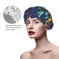 thumbnail image 3 of KLL Magical Mushrooms and Flowers Pattern Shower Cap & Bath Cap for Women,Reversible Oversized Waterproof Shower Caps for all Hair Lengths,Elastic Reusable Bathing Hair Cap, 3 of 7