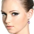 thumbnail image 2 of Galaxy Gold 14k White Gold Leverback Earrings with Diamonds and Briolette Twisted Amethyst, 2 of 2
