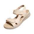 thumbnail image 2 of KEVCHE Womens Arch Support Walking Sandals, Comfortable Open Toe Wide Width Orthopedic Sandals, Adjustable Hook Loop Strap Summer Dressy Non Slip Slingback Flat Sandals, 2 of 7