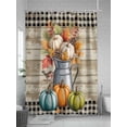 thumbnail image 5 of Fall Shower Curtain Pumpkin Shower Curtains for Bathroom Thanksgiving Decor, Waterproof Polyester Shower Curtain Set with Hooks, Stall Long 36" x 72" Leaves Bird Farmhouse Wood Grain, 5 of 6
