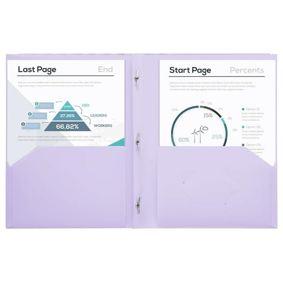 5 Pack Plastic Folders with 2 Pockets & 3 Prong, Bulk Pack Project File-Folder for US Letter Size Papers, Ideal for School & Office