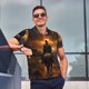 thumbnail image 4 of Balery Western Rainy Desert Cowboy Camisa Polo de Hombre con Estampado, de Manga Corta y Tejido Medio, Camisa Tipo Golf Polo-Small, 4 of 6
