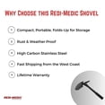 thumbnail image 2 of Redi-Medic Portable 5-in-1 Folding Shovel with Stainless Steel Blade and Rubber Handle, 2 of 9