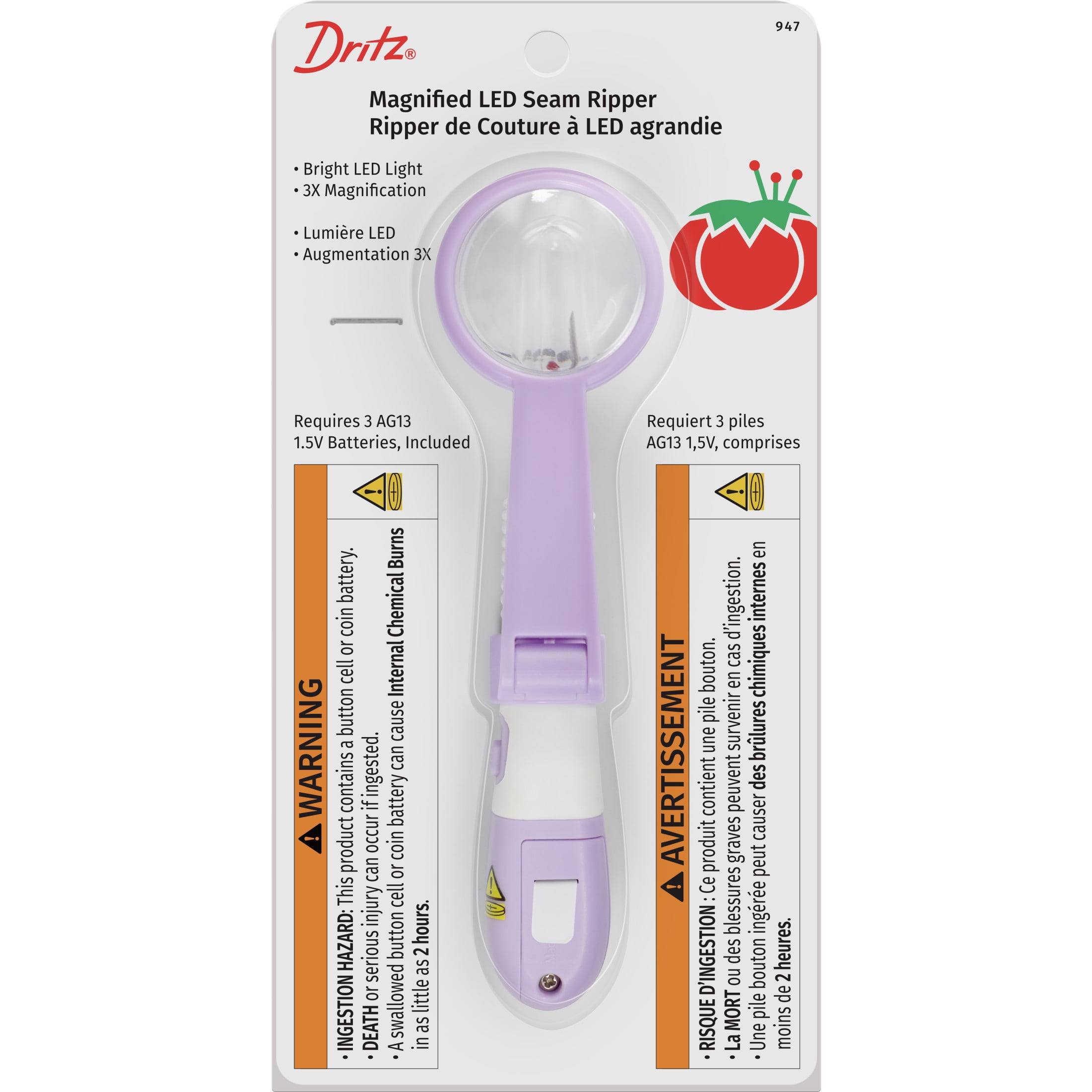 Dritz Sided Fix Seam Ripper, Double Face, Viola - 3