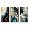 thumbnail image 2 of Designart "Essence of Nature Abstract in Gold and Black I" Abstract Painting Framed Wall Art Set Of 3 - Gold Modern Frame Gallery Set For Office Decor, 2 of 6