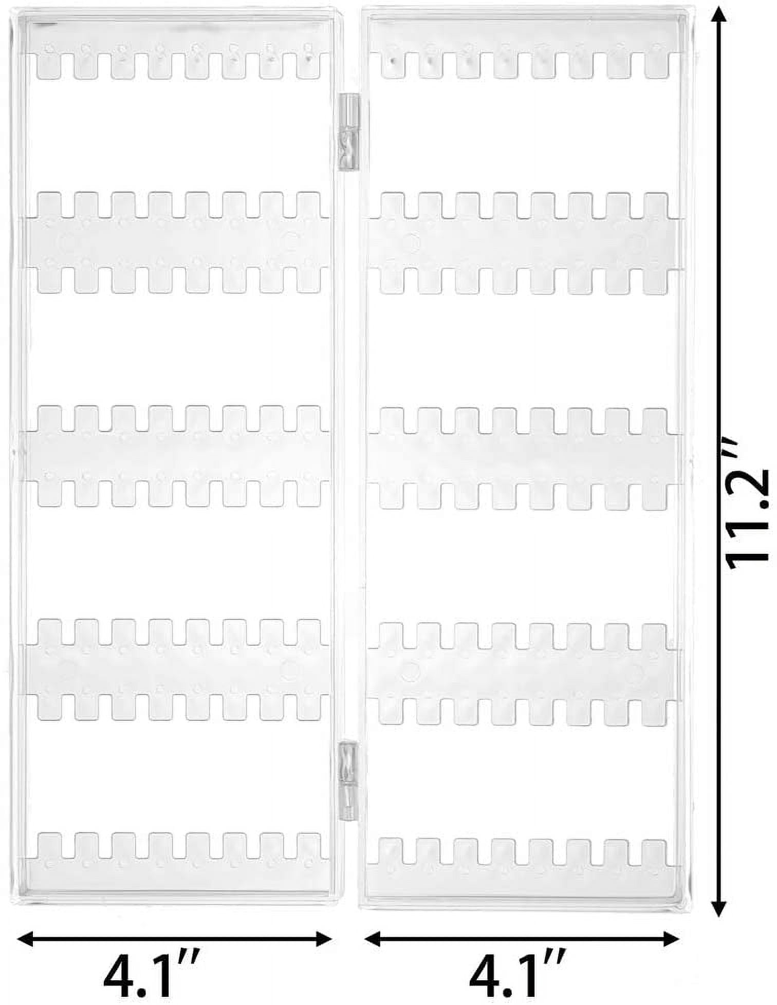 128 Holes 5 Tiers Acrylic Earrings Holder 2 Doors Foldable Necklace Hanging Jewelry Organizer Double Sided Stand Display,Clear[Z7987]