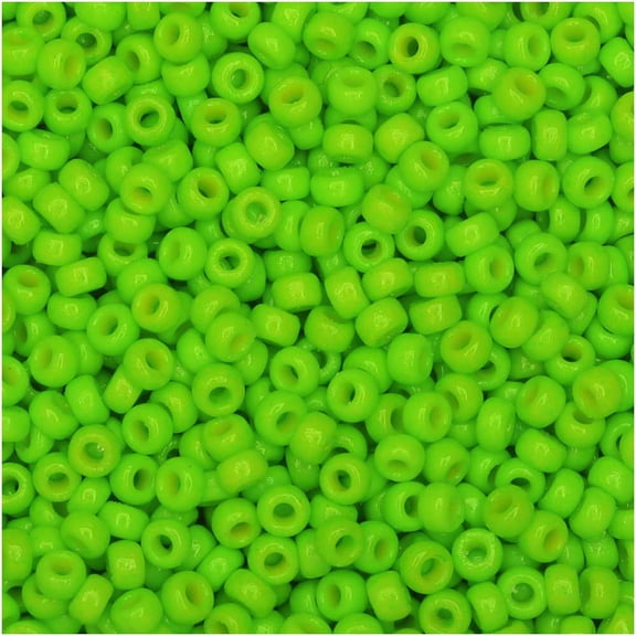 Miyuki Round Seed Beads, 11/0 Size, 23 Gram Tube, #4471 Duracoat Opaque Dyed Neon Green