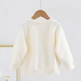 thumbnail image 4 of TEAJOPSUU Girls Cardigan with Button Loose Long Sleeve Button Up Knitted Uniform Sweaters Round Neck Sweater 2-12 Years White, 4 of 5