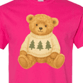 thumbnail image 4 of Inktastic Vintage Teddy Bear in Sweater with Christmas Trees T-Shirt, 4 of 5