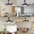 thumbnail image 5 of 42 In Modern Ceiling Fan Retractable Fandelier Ceiling Fan w/ Light Remote W/o Bulb for Living Rooms, 5 of 20