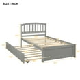 thumbnail image 6 of Kepooman Twin Size Wood Platform Bed Frame with Trundle & Headboard for Bedroom, 79.5"L x 41.7"W x 37.5"H, Gray, 6 of 9