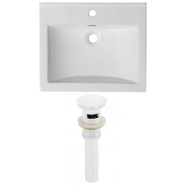 American Imaginations 30-in. W 3H4-in. Ceramic Top Set In White Color AI-23881