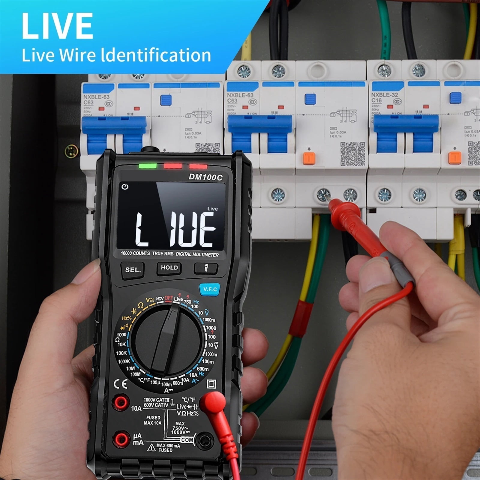 DM100C 10000 Counts Multimeter High Precision Temperature Measure NCV Resistance Capacitance DM100 Humidity Multi Meter ,Versatile Measurement