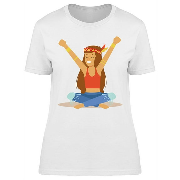 Hippie Girl T-Shirt Women -Image by Shutterstock, Female Medium