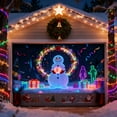 thumbnail image 4 of Fluorescent Christmas Door Cover 13x6ft UV Reactive Christmas Garage Door Cover Party Banner with Snowman Design Holiday Outdoor Wall Decor for Xmas Winter Celebrations A, 4 of 4