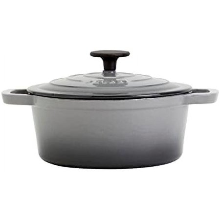 Smith & Clark 3-Quart Enameled Cast Iron Dutch Oven Pot with Lid, Gray