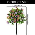 thumbnail image 3 of Artificial Boxwood Topiary Ball Bushes with Purple Flowers, Ongmies 24-Inch Artificial Boxwood Topiary Tree with Flowers – Faux Plants for Outdoor Garden, Porch, Patio, and Yard Decor, 3 of 7