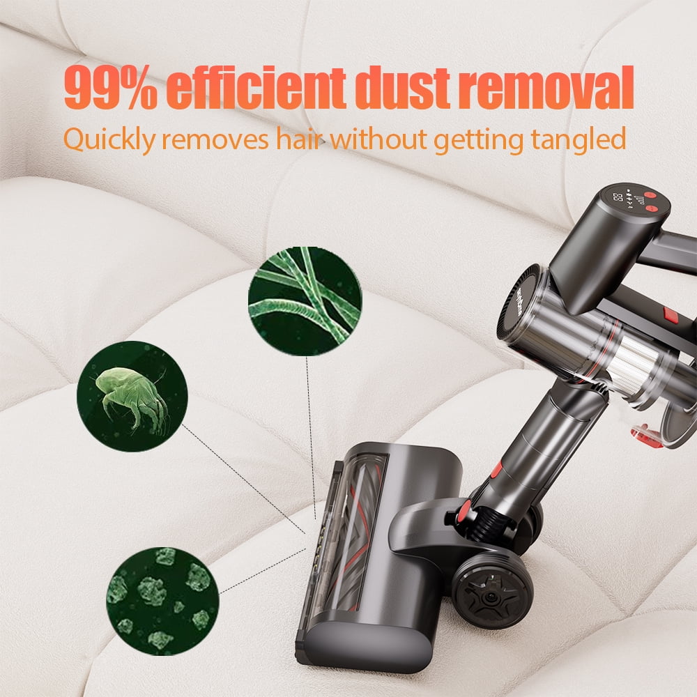 VEAVON 6-in-1 Cordless Stick Vacuums for Home Upright Lightweight Cleaner 45000Pa Suction of Greenlight for Dust Reveal 300W Bldc Motor 45-Min Runtime for Pet Hair/Carpet/Hard Floor, Handheld Cleaner