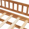 thumbnail image 5 of Bellemave Twin Size House Bed with Trundle Playhouse Platform Bed Wooden House-shaped Bed Frame with Fence Guardrail and Roof Tent Beds for Teens(Walnut, Twin Size), 5 of 14