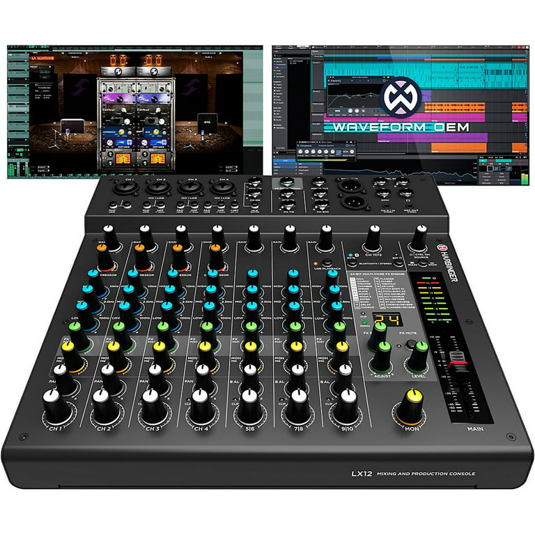 læbe Fare Forfølgelse Harbinger LX12 12-Channel Analog Mixer With Bluetooth, FX and USB Audio -  Walmart.com