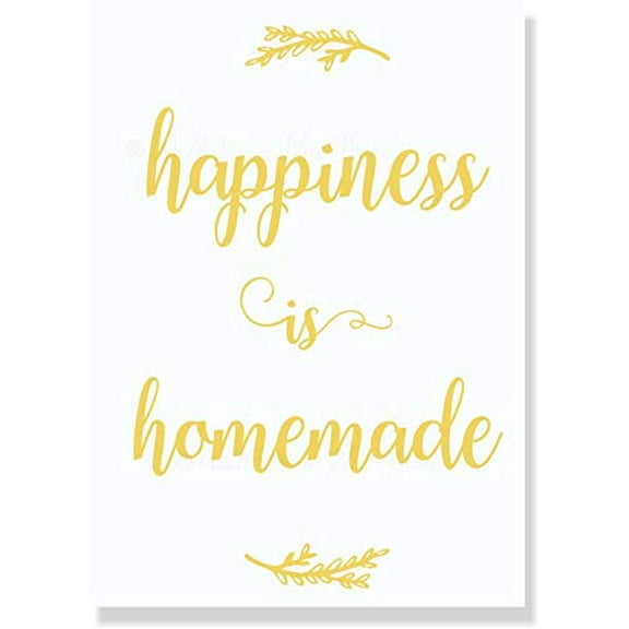 Happiness is Homemade Kitchen Wall Decals Home Decor Quote 15x23-Inch Buttercream