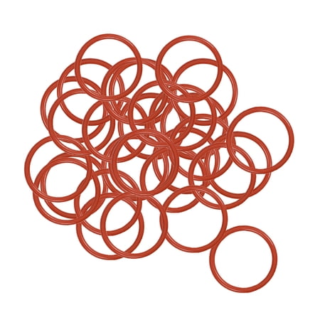 Silicone O-Rings 17mm OD 14mm Inner Diameter 1.5mm Width Seal Gasket Red 30pcs