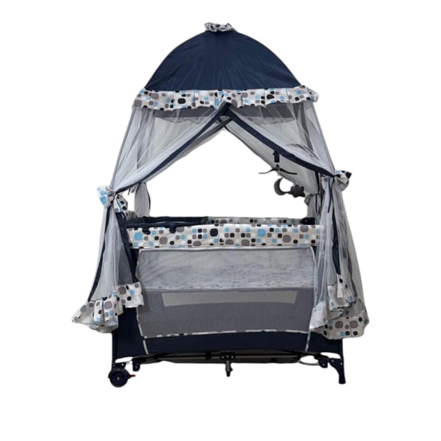 Cuna Corral Bebe Starkids Draco Toldo Liso Movil Musical Azul
