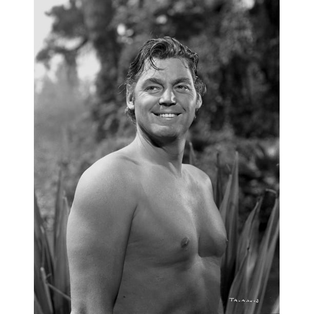Johnny Weissmuller Showing His Smile in a Classic Movie Scene Photo Print