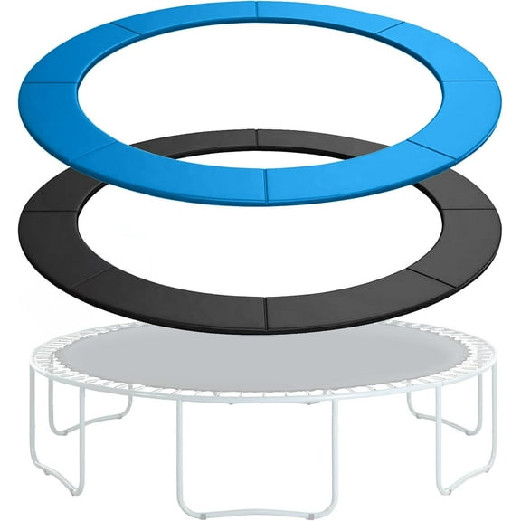 JoyBerri Trampoline Spring Cover for 12FT Trampoline – ASTM Certified Safe, Waterproof Double-Sided Replacement Pad (Blue & Black)