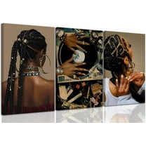 Hieng Black Girl Poster African American Wall Art Decor Paintings Fashion Abstract Black Woman Poster Canvas Prints Pictures for Living Room Bedroom Unframed