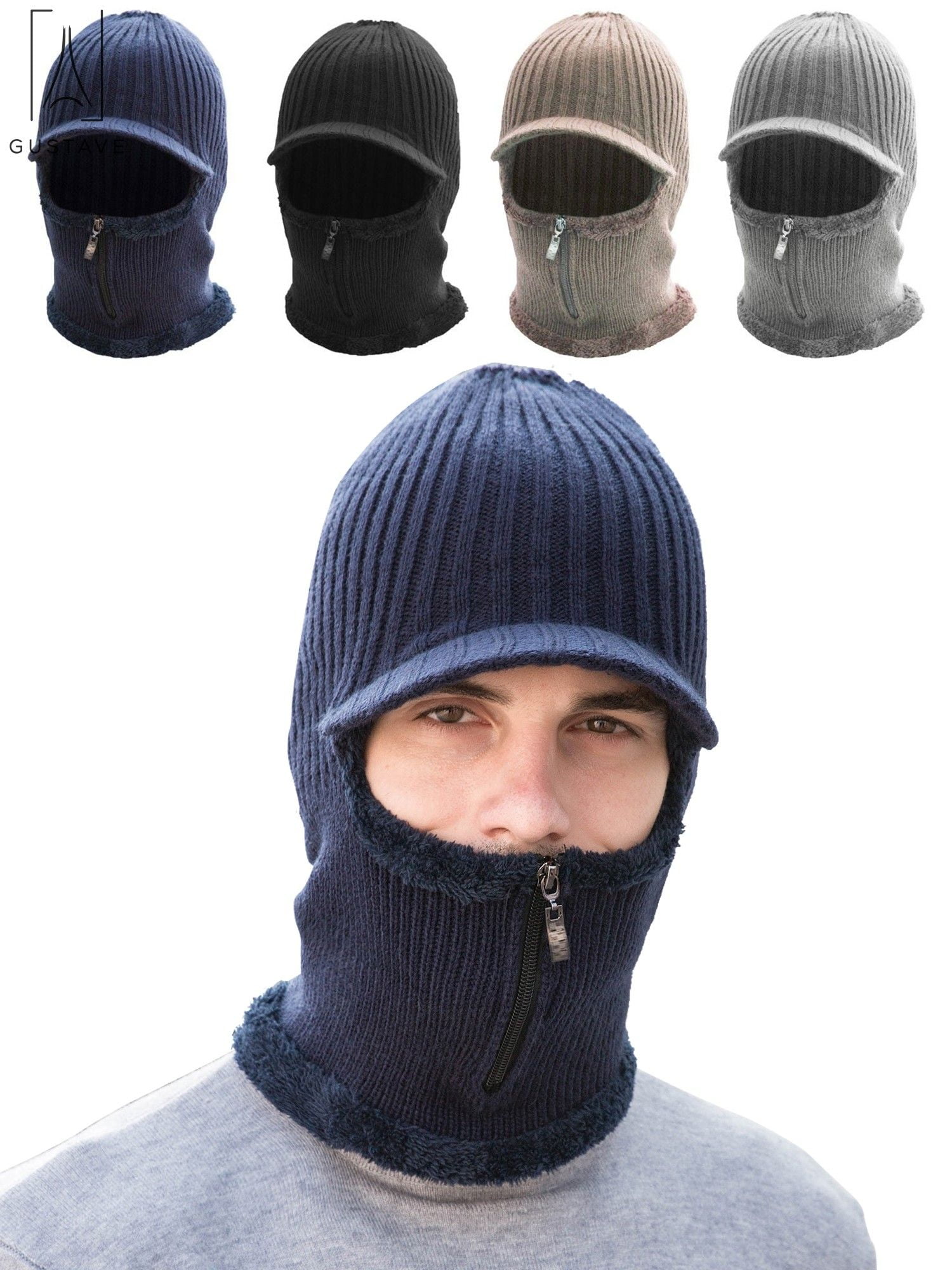 Gustave GustaveDesign 2 In 1 Men Winter Warm Balaclava Beanie Hat