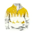thumbnail image 2 of Ceisia Warm Fleece-Lined Mens Loose Fit Christmas Print Half-Zip Stand Collar Sweatshirt Gifts, 2 of 6