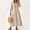 05# Beige, variant on Women Linen Dresses Summer Elegant 3/4 Sleeve V Neck Maxi Dress Boho Casual Flowy Sundress Trendy Fall Beach Vacation Dresses Blue XXL