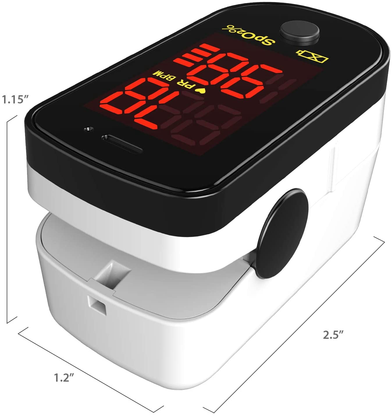 ChoiceMMed Black Finger Pulse Oximeter - Blood Oxygen Saturation Monitor Great as SPO2 Pulse Oximeter - Portable Oxygen Sensor with Included Batteries - O2 Saturation Monitor with Carry Pouch