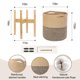 thumbnail image 2 of Cesta para plantas redonda de mimbre con soporte de madera de bambú maceta decorativa de cuerda tejida con patas, 2 of 7