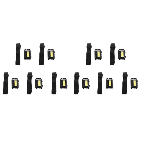 10X Cob Led Mini Head Light Lamp Headlight 3 Modes Rainproof Flashlight Head for Outdoor Fishing Black