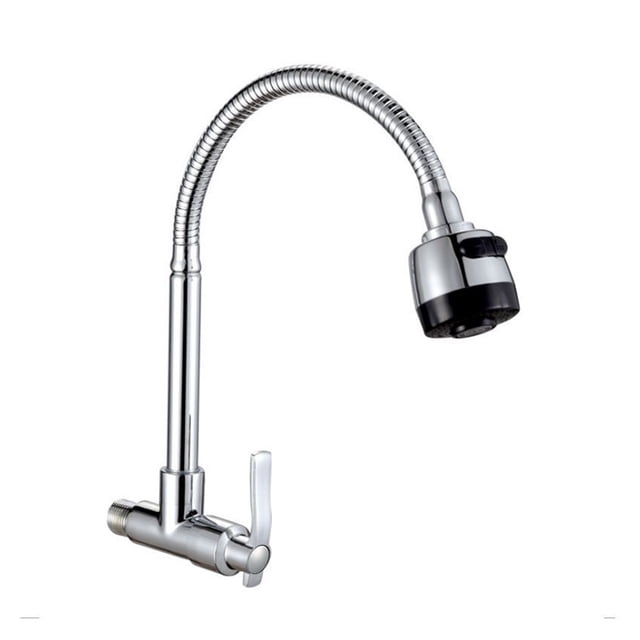 Copper Single Cold Kitchen Sink Faucet Double Gear Universal Rotation 360° Single Handle Single Hole 4 Points Faucet ,Built To Last