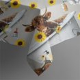 thumbnail image 5 of Gray Highland Cow Bathtub Sunflower Pattern Square Tablecloth,Waterproof Square Table Cover,Wipeable Spillproof Washable Table Cover for Home Kitchen Party Decor 42"X42"(107x107cm), 5 of 6