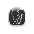 thumbnail image 1 of Origa Miroir Carré Forme Géométrique Chat Portable Compact Maquillage Double Face en Verre, 1 of 3