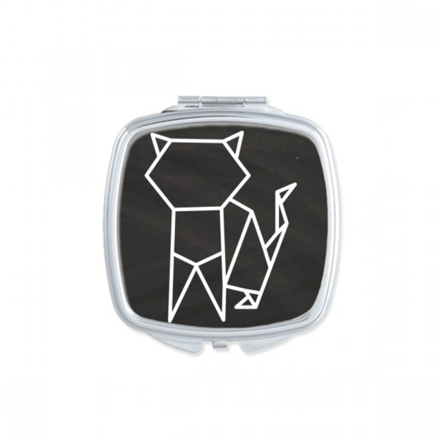 Origa Miroir Carré Forme Géométrique Chat Portable Compact Maquillage Double Face en Verre