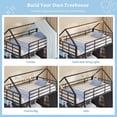 thumbnail image 4 of Low Bunk Bed Twin over Twin Size with 6 Storage Drawers and LED Lights, L-Shaped Floor Bunk Bed Frame with Open Storage Box, Safety Guardrail & Ladder, House Shaped Metal Bunk Beds for 2 Teens, Black, 4 of 10