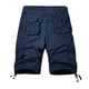 thumbnail image 4 of pstuiky Pantalones cortos para hombre, Pantalones cortos cargo para hombre, para correr, con múltiples bolsillos, cintura elástica, de algodón, para senderismo. Pantalones cortos cargo, 4 of 4
