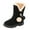 Black, variant on Children Kids Baby Girls Winter Warm Solid Hairball Snow Short Boots Casaul Shoes