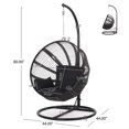thumbnail image 3 of Kimberly Outdoor Rope Weave Hanging Chair with Stand, Gray and Black, 3 of 7