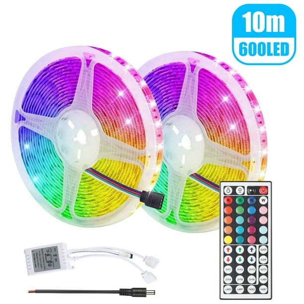 LED Strip Lights, 32.8/16.4ft RGB Colored Rope Light Strip, Flexible Color Changing 3528 RGB 300