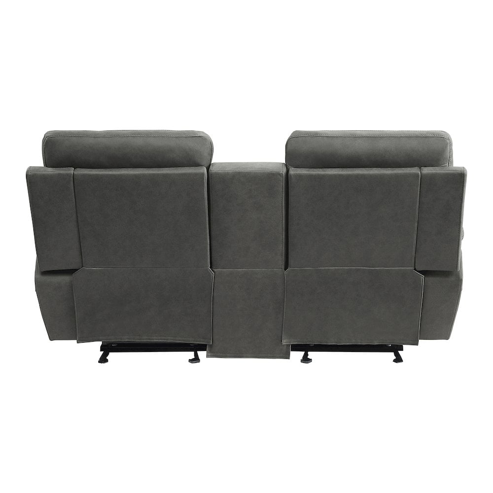 Lexicon Clifton 76" Microfiber Double Glider Reclining Love Seat in Gray
