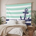 thumbnail image 3 of Anchor Aqua Tapestry for Bedroom Wall Hanging Tapestry, Modern Navy Blue White Striped Nautical Ceiling Backdrop Tapestries Poster Blanket Wall Decor for Teens Room Living Room Dorm 59" x 90", 3 of 8