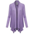 thumbnail image 3 of FashionOutfit Women's Solid Jersey Knit Draped Open Front Long Sleeves Cardigan, 3 of 4