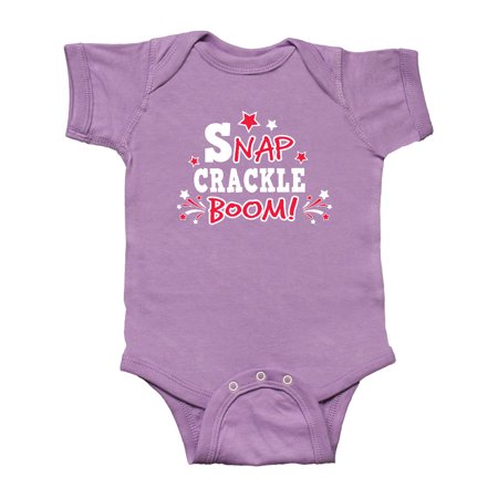 

Inktastic 4th of July Snap Crackle Boom with Red and White Fireworks Gift Baby Boy or Baby Girl Bodysuit